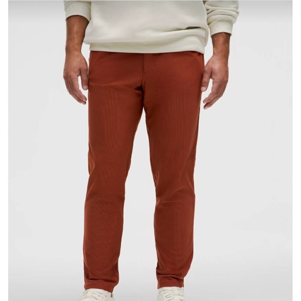 Lululemon Men’s Performance Pants Rust Brown Commission Style Slim Fit – See Mea